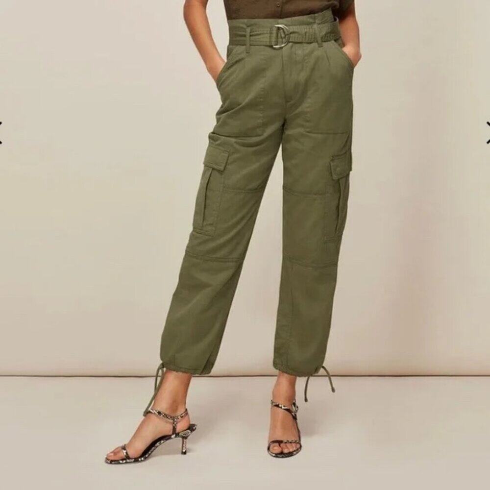 Banana Republic Olive Green Cargo Utility Pants NWT Size 6 Straight Leg - Picture 8 of 9